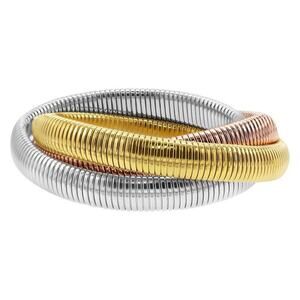 Adornia 14k Gold Plated 3-Layer Tri-Color Omega Chain Bracelet Size: 9"Ton #145